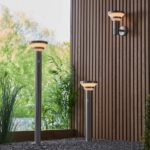 Endon Halton Modern Solar Outdoor Wall Light PIR Stainless