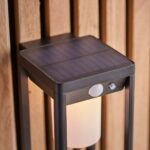 Endon Hallam Modern Solar PIR Outdoor Wall Lantern Black