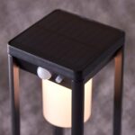 Endon Hallam Modern 40cm Solar Outdoor Post Light PIR Black