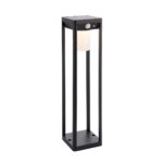 Endon Hallam Modern 40cm Solar Outdoor Post Light PIR Black