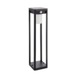 Endon Hallam Modern 40cm Solar Outdoor Post Light PIR Black