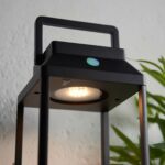 Endon Linterna Large Solar Outdoor Table Lantern Black