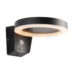 Endon Ebro Contemporary Solar PIR Outdoor Wall Light Black