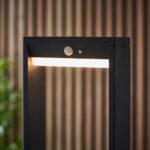 Endon Dannah Modern 80cm Solar Outdoor Post Light PIR Black