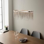 Orphelia LED Oval Waterfall Pendant Light Polished Chrome
