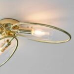 Amari 3 Light Modern Semi Flush Ceiling Light Polished Brass
