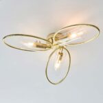 Amari 3 Light Modern Semi Flush Ceiling Light Polished Brass