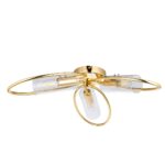 Amari 3 Light Modern Semi Flush Ceiling Light Polished Brass