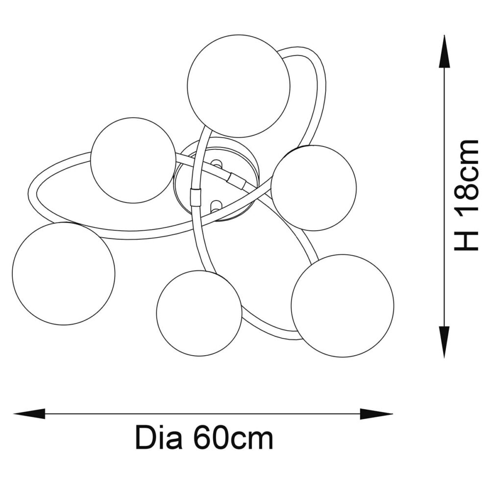 Maye 6 Light Satin Brass Semi Flush White Confetti Glass 97233