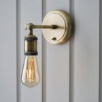 Endon Hal Single Lamp Switched Wall Light Antique Brass