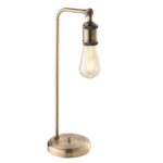 Endon Hal 1 Light Industrial Table Lamp Antique Brass