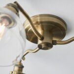 Hansen 3 Light Semi Flush Ceiling Light Antique Brass