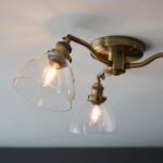 Hansen 3 Light Semi Flush Ceiling Light Antique Brass