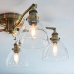 Hansen 5 Light Semi Flush Ceiling Light Antique Brass