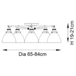 Hansen 5 Light Semi Flush Ceiling Light Antique Brass