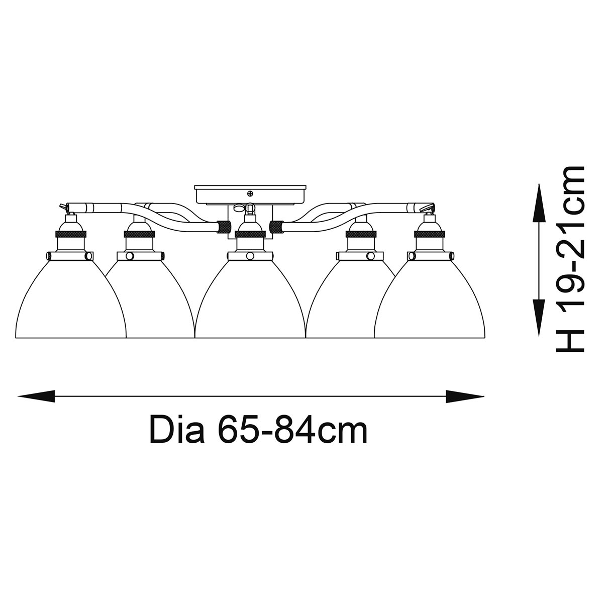 Hansen 5 Light Semi Flush Ceiling Light Antique Brass 97247