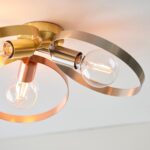 Endon Hoop 3 Light Semi Flush Ceiling Light Multi Plated