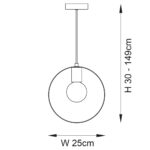 Endon Hoop Contemporary 1 Light Pendant Multi Plated