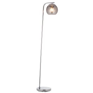 Dimple single light floor lamp in polished chrome on white background