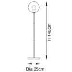 Endon Hoop 1 Light Contemporary Floor Lamp Multi Plated
