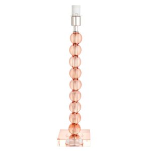Adelie blush crystal table lamp base only on white background