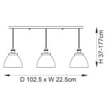 Endon Hansen 3 Light Bar Pendant Antique Brass