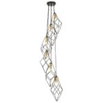 Endon Jaxon 6 Light Cluster Pendant Matt Black & Gold