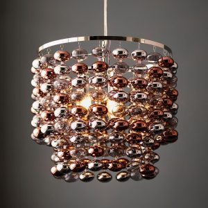 Esme 3 light pendant in polished chrome on grey background