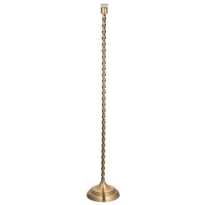 Suki floor lamp base only in antique brass on white background