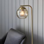Endon Dimple Single Light Floor Lamp Brushed Brass