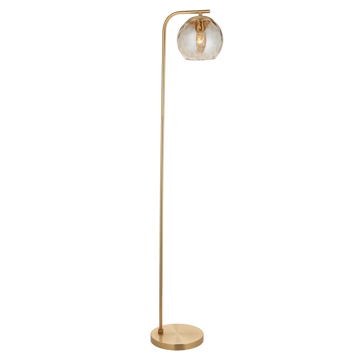 Endon Dimple Single Light Floor Lamp Brushed Brass