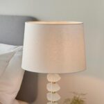 Annabelle Frosted Crystal Table Lamp Gold White Shade