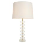 Annabelle Frosted Crystal Table Lamp Gold White Shade