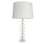 Annabelle Frosted Crystal Table Lamp Gold White Shade