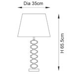Annabelle Frosted Crystal Table Lamp Gold Linen Shade