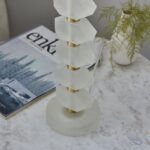 Annabelle Frosted Crystal Table Lamp Gold Charcoal Shade