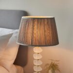 Annabelle Frosted Crystal Table Lamp Gold Charcoal Shade