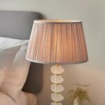Annabelle Frosted Crystal Table Lamp Gold Pink Shade