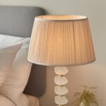 Annabelle Frosted Crystal Table Lamp Gold Oyster Shade