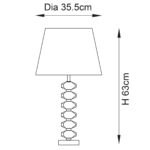 Annabelle Frosted Crystal Table Lamp Gold Fir Shade