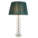 Annabelle Frosted Crystal Table Lamp Gold Fir Shade