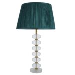 Annabelle Frosted Crystal Table Lamp Gold Fir Shade