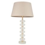 Annabelle Frosted Crystal Table Lamp Gold Grey Shade