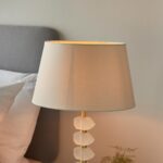 Annabelle Frosted Crystal Table Lamp Gold Ivory Shade