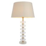 Annabelle Frosted Crystal Table Lamp Gold Ivory Shade