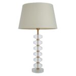 Annabelle Frosted Crystal Table Lamp Gold Ivory Shade