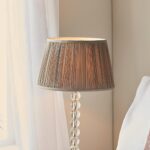 Endon Adelie Clear Crystal Table Lamp Charcoal Silk Shade