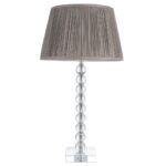 Endon Adelie Clear Crystal Table Lamp Charcoal Silk Shade