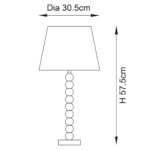 Endon Adelie Clear Crystal Table Lamp Pink Silk Shade