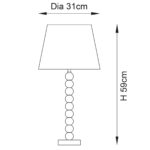 Endon Adelie Clear Crystal Table Lamp Grey Linen Shade